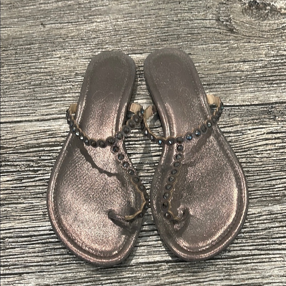 Jessica Simpson Jeweled Elegant Metallic Sandals Size 9